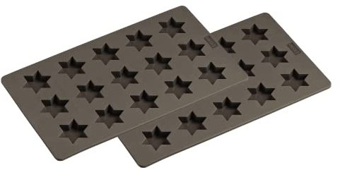 Lurch 565020 FlexiForm Zimtsterne 2er Set / 2 Backformen für Kekse je 17 x 30 cm braun