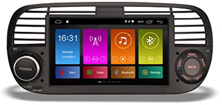 GONFEN DAB+ Android 11.0 Autoradio Für FIAT 500 2008-2015 CarPlay DSP WiFi 4G OBD2 TPMS DVB-T2 USB mit Bluetooth A2DP Lenkradkontrolle Canbus DVR Navigation Quad-Kern GPS