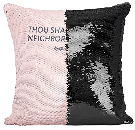 Fabulous Kissen mit Paillettenbezug Schwarz Thou Shalt Love Thy Neighbor As Thyself Matthew Bible Verse Spiritual Religious Quote