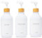 MaisoNovo Distributeur Gel Douche - Distributeur Savon Douche - Lot de 3 flacons en Plastique Blanc 500 ML, Pompes en Bambou Blanc - Flacons de shampoing et revitalisant Rechargeables