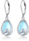 Filigran Träne Tropfen Ohrringe Sterling Silber Labor Mondstein Ohrringe Leverback Schmuck Geschenke für Damen