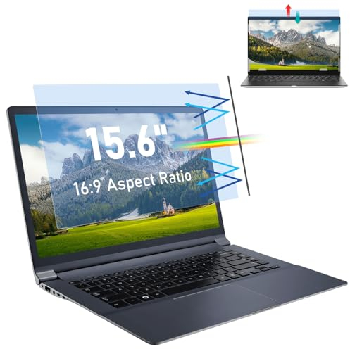 SOPPY Pellicola protettiva per display anti-luce blu, per laptop da 15,6 pollici, rimovibile, pellicola protettiva per gli occhi, anti-luce blu, anti-UV, antiriflesso (16:9)