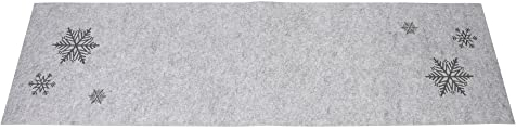 FRANK FLECHTWAREN Tischläufer Schneeflöckchen, Filz, 100% Polyester Maße: 40 x 140 cm