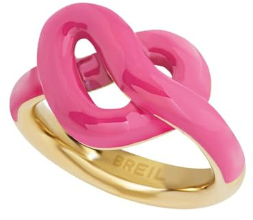 Breil, Collezione B&ME, Anello Donna, Anello in Acciaio Lucido, con Design Minimal, Ricercato e Simbolico a Forma di Nodo, Idea Regalo, Misura 10, Rosa