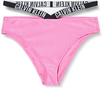 Calvin Klein Slip Bikini Donna High Leg a Costine, Rosa (Bold Pink), XL