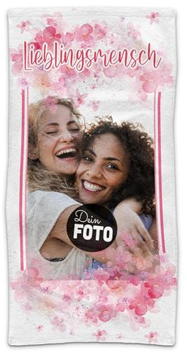 Print Royal PR Handtuch personalisiert mit Foto - Personalisiertes Handtuch Bedrucken - Lieblingsmensch - Persönliches Geschenk Beste Freundin | 100 x 50 cm