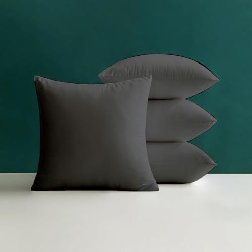 Crescent Textile Waterproof Outdoor Garden Furniture Seat Cushion 45x45cm Decorative Throw Pillow Shredded Foam Filled for Garden Sofa Livingroom Chair Bedroom Tent Park Patio (4, Gray)