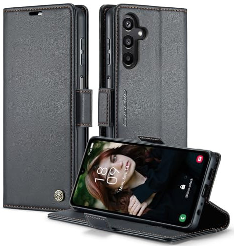 XINYEXIN Cover per Samsung Galaxy A15 5G/4G Custodia Portafoglio in Pelle Premium con 3 Slot per Porta Carte Supporto Magnetica Flip Case Cover Folio a Libro - Nero