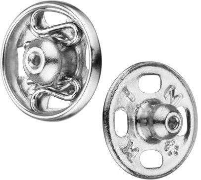 Druckknöpfe aus Metall, 8,5mm Durchmesser in silberfarben - 10,20,50 oder 100 Stück, mit S-Feder, zum Annähen (10)