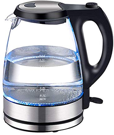 Bollitore elettrico in vetro, Bollitore per l'acqua senza fili con illuminazione a LED da 1,7 L, Bollitore con filtro per il tè a bollitura rapida da 2200 W, Spegnimento automatico e protezione