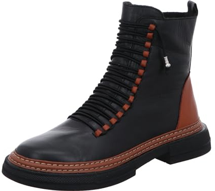 Gemini Damen Stiefelette Leder Boot mit Gummizug und losen Einlagen 033393-02, Größe:41 EU, Farbe:Schwarz