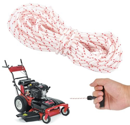 WUSJCOF Cuerda de Arranque de 10 metros, 3,0 mm, Mango de Arranque para Cortacésped, Motosierra, Recortadora, Cepillo, Cortador