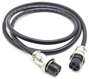 Bayzconn GX16 - Cavo a 4 pin, doppia testa femmina per aviazione, 4 pin, con pannello di montaggio circolare, in metallo, connettore femmina-femmina (1 metro/3,28 ft)