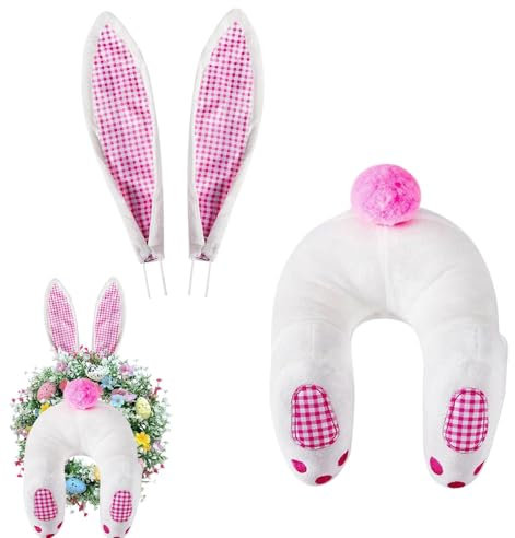 Osterkranz Mit hases Hintern Und Ohren, Osterhase Osterdeko, Ostertür Dekoration hases Butt Kit, Wandkranz Türkranz Bunny Ostern Deko Für Hochzeit Tür Wand Fenster Frühling Deko