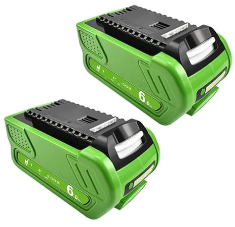 NVVSHND 40V 6000mAh Rechargeable Battery, Compatible For GreenWorks 29462 29472 29282 G-MAX Replacement Lawn Mower Power Tools Battery(2 PACK 6000mAh)