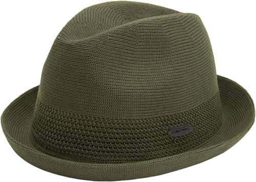 CHILLOUTS Yala Hat, grün, L-XL - Pork Pie Trilby Mix Hut Herren, Unisex Sommerhut, Hochwertiger Trilby Leicht, Stilvoller Pork Pie Herren Verstellbar, Hut Männer Elegant