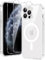 Xiltlly Magnétique Coque pour iPhone 11 Pro Max avec 2 Pièces Verre Trempés, Compatible avec MagSafe, Anti Rayures Antichoc TPU Bumper Housse Etui, Transparent
