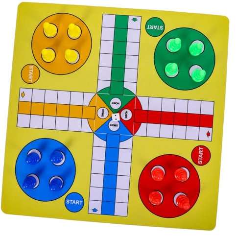 SUPVOX Ludo Chess Flying Chess Folding Mat Portable Toy for Party Travel Desk Gaming