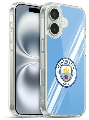 Head Case Designs Officially Licensed Manchester City Man City FC Home 2025/26 Badge Kit Gel Case [Military Grade Protection] Compatible With Apple iPhone 16