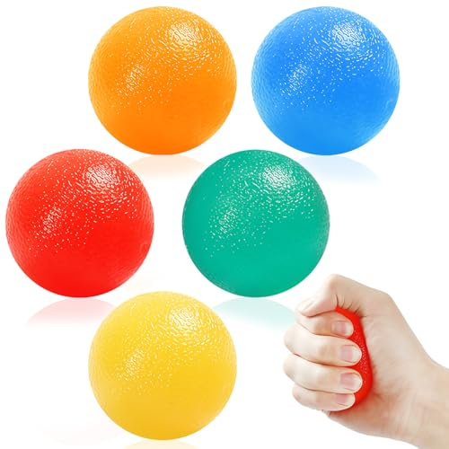 5 Stücke Hand Therapie Bälle, Weich Ball Antistressball Massageball, Griffstärkender Handtrainer, Fingertrainer, verbessert die Flexibilität, Quetschen, Lindert Stress, Angstlinderung