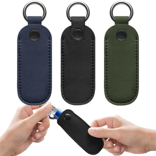 DOKRIN Etuis porte-clés homme,Ensemble de trois étuis de protection pour clés USB, boîte de rangement portable pour clés USB, étui de protection souple pour clés USB.