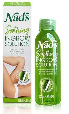 Nad's Soothing Ingrow Solution, Ingrown Hair Reduction, Treatment for Ingrown Hairs, Redness and Inflammation, Ingrown Hair Treatment, 125ml