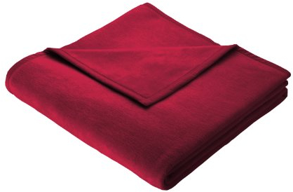 Biederlack Wohn- und Kuscheldecke, 100 % Baumwolle, Samtband-Einfassung, 150 x 200 cm, Rot, Cotton Pure, 239695
