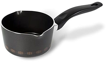 Moneta Alluflon Costanza Casserole Antiadhérente, Diamètre 14 cm, Aluminium, Noir