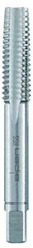 alpen HSS Hand-Gewindebohrer, gerade genutet, Durchmesser M 10 mm, L1 70 mm, L2 24 mm als 3-teiliger Satz in der Plastiktasche, 70701000100