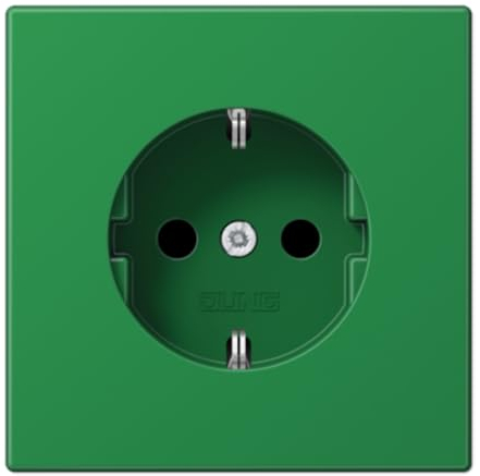 Jung 1520 BFKI GN Schuko Steckdose 16 A 250 V bruchsicher mit Berührungsschutz Serie LS grün, 250 V