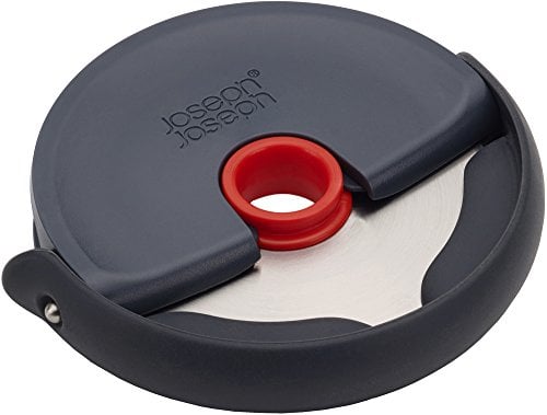 Joseph Joseph Disc leicht zu reinigen Pizzaschneider Rad Compact, Edelstahlklinge, grau/rot