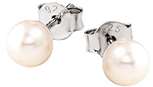 DOOSTI Damen Ohrstecker Süßwasser Zuchtperle 5 mm 925/- Silber rhodiniert