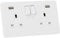 KNIGHTSBRIDGE SFR9224MW 13A 2G Switched Socket with Dual USB Charger A + A (2.4A) -Matt White, 230 V