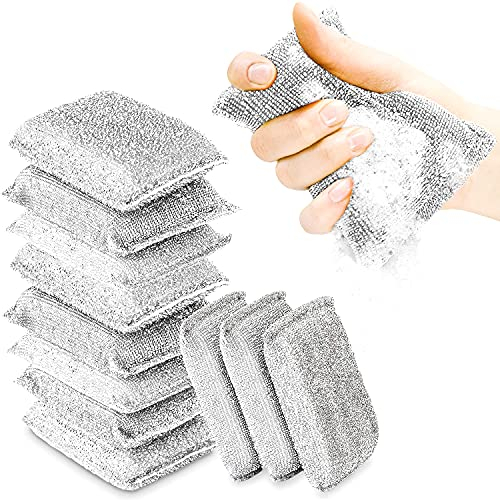 Esponjas de limpieza de cocina de SPONGENATOR, resistentes y antiarañazos, en 1 color, estropajos multisuperficies no metálicos para una limpieza rápida, paquete de 12