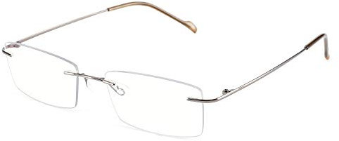 Cyxus 100% Titan Blaulichtfilter Brille Ohne Stärke, Blockieren Blaue Licht von PC, TV und Handy, Anti UV400, Computerbrille (Silber 8602)