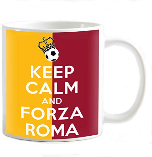 My Cust Tazza Mug personalizzabile Keep Calm e Forza Giallorossi gadget compatibile per il tifoso giallorosso serie per Roma nel cuore