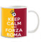 My Cust Tazza Mug personalizzabile Keep Calm e Forza Giallorossi gadget compatibile per il tifoso giallorosso serie per Roma nel cuore
