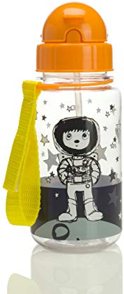 Zip & Zoe Kids Spaceman Drinking Water Bottle With Straw BPA, BPS and Pthalate-Free
