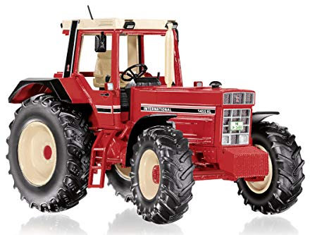 WIKING 077852 IHC 1455 XL Modelltraktor, 1:32, Metall/Kunststoff, Ab 14 Jahre, Auswechselbare Auspuffrohre, Abnehmbares Frontgewicht, Öffenbare Türen