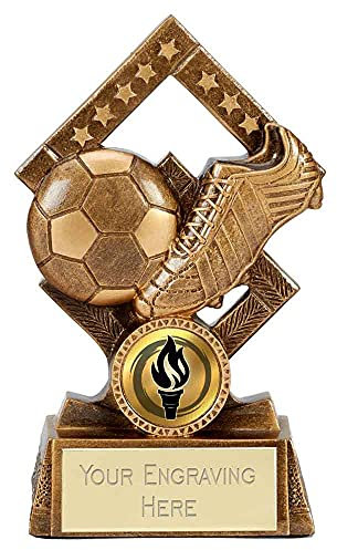 Trophies Plus Medals Cube Gold Resin Boot & Ball Football Award 11.5cm (4 1/2) FREE ENGRAVING