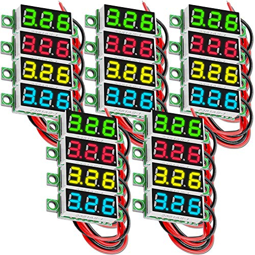 AZDelivery 5 x 0,28 Zoll Mini Digital Voltmeter mit 7-Segment LED-Anzeige 2,5V - 30V, Spannungsanzeige, Spannungsmess-Modul inklusive E-Book!