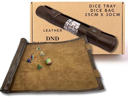 DND Desplazamiento portátil Plegable para Juegos – Almacenamiento de Dados y Bandeja rodante – Alfombrilla Plegable DND para Cualquier Juego de Dados o Mesa DND