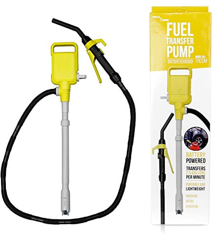 TERA PUMP Easy Handle Battery Powered Fuel Transfer Pump with Ergonomic Gas Pump Style handle (2.5-Gal/Min - XL Suction Tube) for DEF, Gas, Diesel, Antifreeze