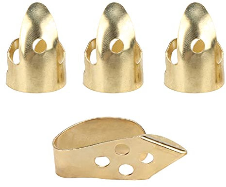 Guitar Picks, Einstellbares Finger Plektrum Daumen Picks Set Gitarren Zubehör Gitarrenplektren Fingerpick Bundle Musikinstrumentenzubehör für Verschiedene Gitarre Banjo Harfe Bass