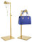OLegei Set of 2 Adjustable Handbag Display Rack Stainless Steel Purse Display Holder Stand Shoulder Bags ,Scarves, Hats, Necklaces Hanging Stand for Retail, Home (Gold)