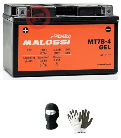 Compatible avec Yamaha YFZ S 450 de 2004 à 2008 Batterie en gel MALOSSI MT7B-4 YT7B-BS déjà prête à l'emploi active batteries 6,5 Ah 12 volts scellées