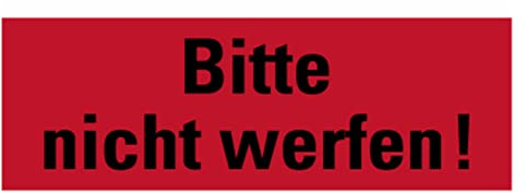 Aufkleber Verpackungs-Kennzeichnung Mehrsprachig „Bitte nicht werfen!“ Schild Folie, rot | Größe wählbar Made in Germany, Größen Name: 2,5x7,5cm