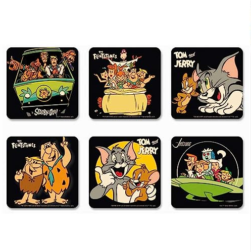 Logoshirt® Hanna-Barbera I Cartoons | Untersetzer | 6er Set | Kork | 10x10cm | langlebiger Druck | Lizenziertes Originaldesign