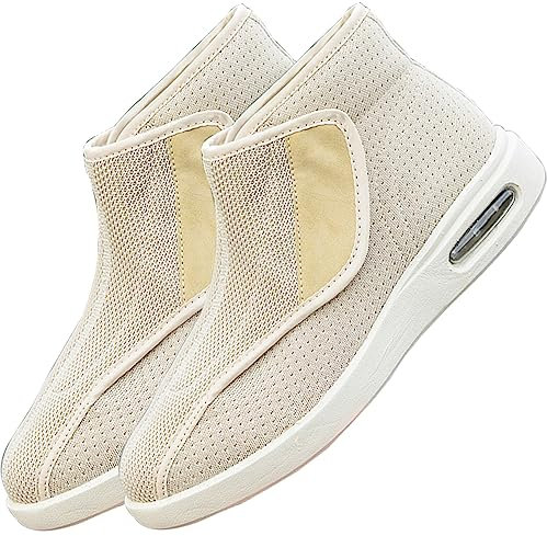 Aocase Chaussures pour Pied Gonflé La Fasciite Plantaire Baskets De Marche Respirantes Chaussure de santé pour Femmes et Hommes idéale comme Chaussures de rééducation,Beige,39 EU