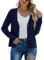 PrinStory Women's Knit Cardigans Jumpers with Buttons Ladies Long Sleeve Knitwear Sweater Cardigan for Autumn Winter Spring (Navy Blue, M)